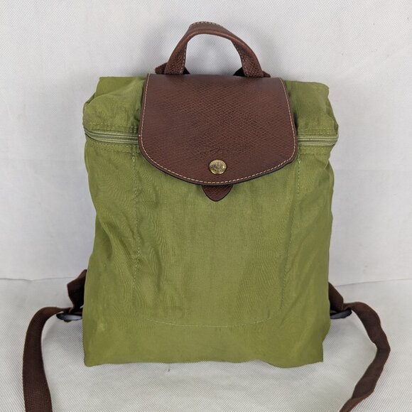 Longchamp Handbags - AUTH Longchamp Le Pliage Green Bag Backpack-Clean, Classic Nylon Tote-BUY IT NOW